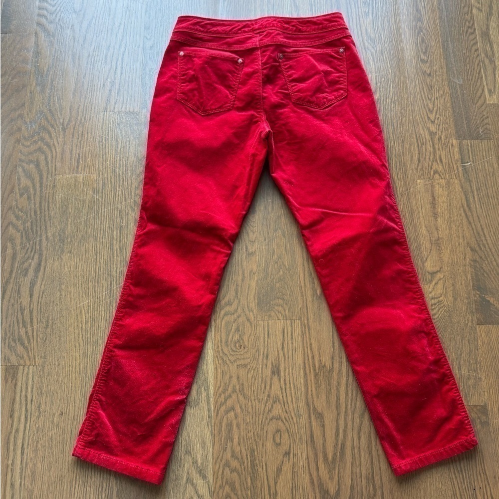 Dana Buchman Women's Corduroy Pants Red Size 6 academia holiday wine E - Picture 7 of 8